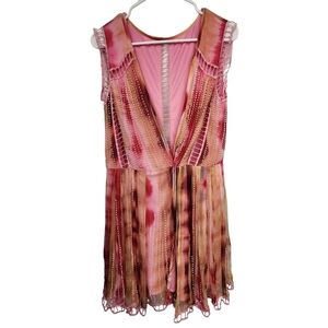 Cecelia De Bucourt NWT Pink Handcrafted Beaded Dress Size Small